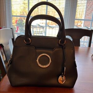 Calvin Klein Black Satchel with Silver Accents and Details